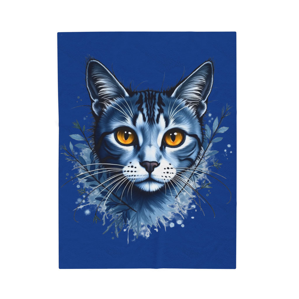 Cozy Cat Themed Velveteen Plush Blanket | Feline Lover Gift, Cat Decor, Soft Throw, Pet Lover Blanket, Unique Home Decor, chat