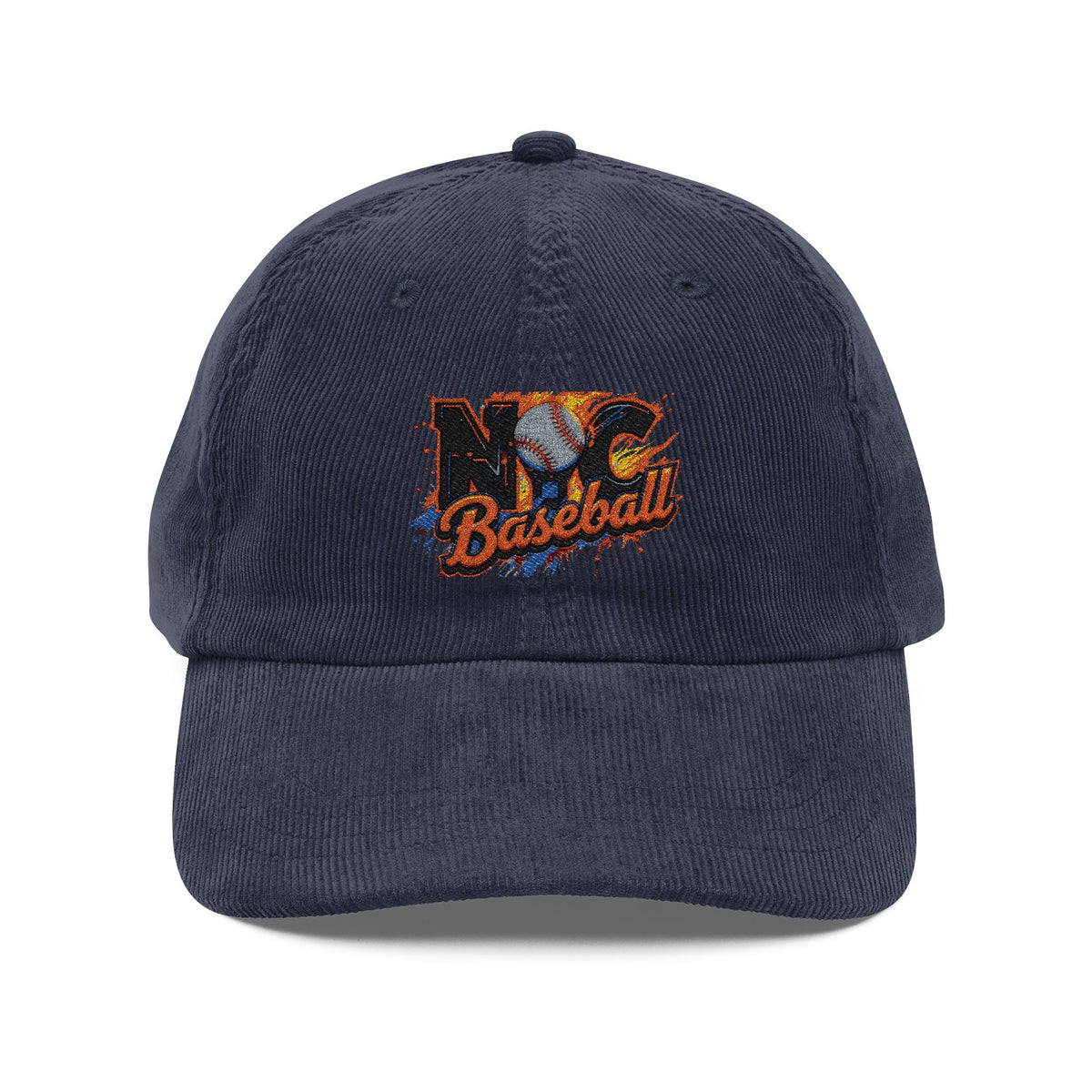 Vintage Embroidered Corduroy Cap - NYC Baseball, Retro Hat, Casual Wear, Gift for Sports Lovers, Stylish Accessory