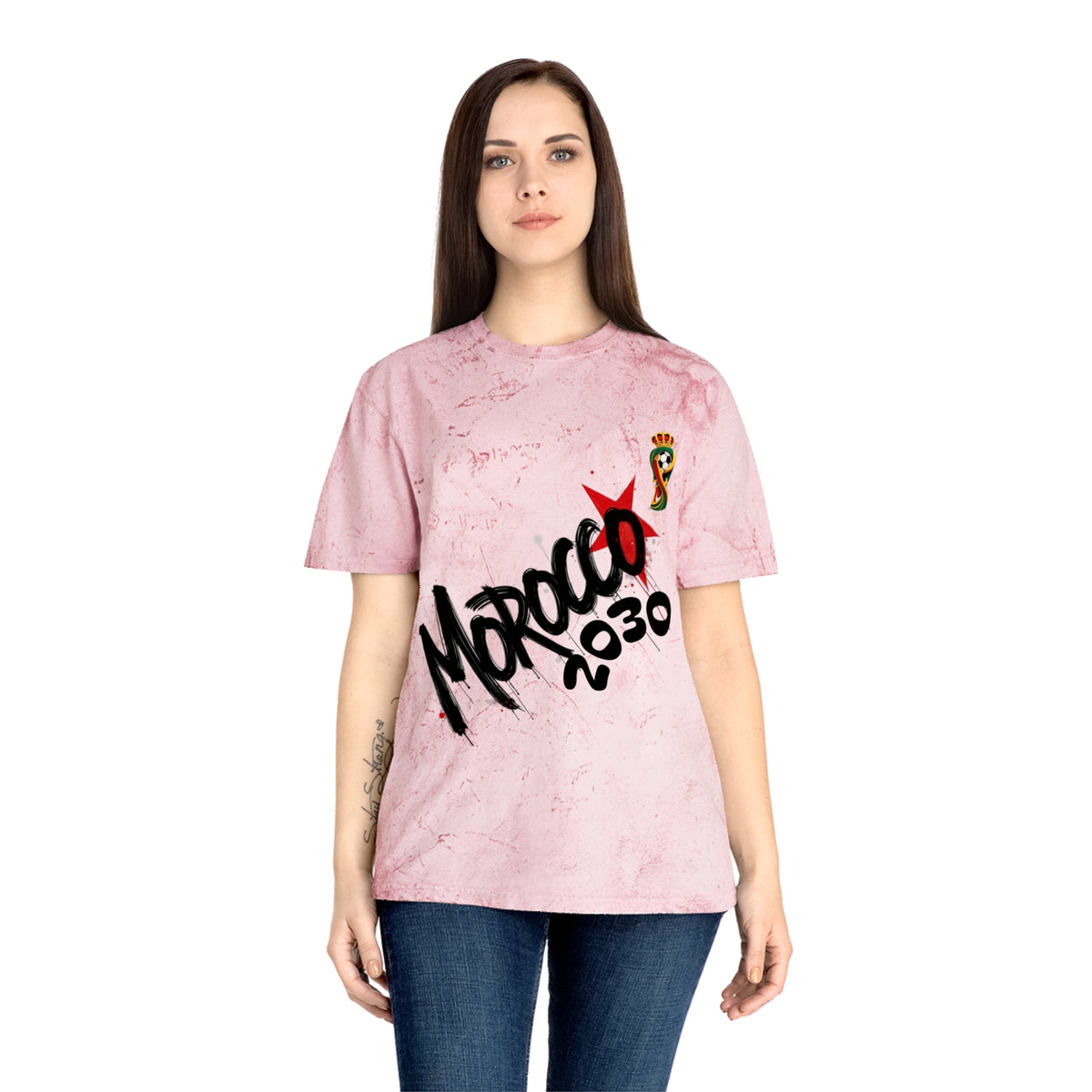 Unisex Color Blast T-Shirt, Morocco 2030 Tee, Trendy Graphic Shirt, Casual [...]