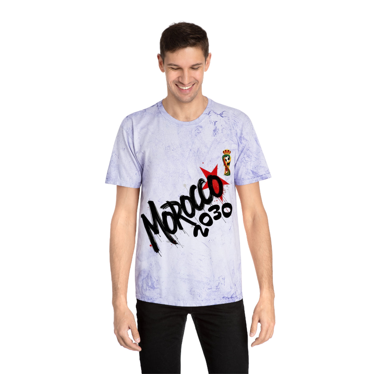 Unisex Color Blast T-Shirt, Morocco 2030 Tee, Trendy Graphic Shirt, Casual [...]