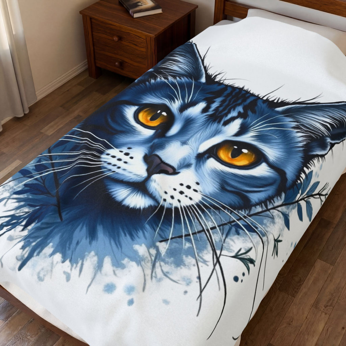 Cozy Cat-Themed Velveteen Plush Blanket for Cat Lovers, Warm Home Decor, Gift for Pet Owners, Soft Throw Blanket, Cat Lover's Gift, chat