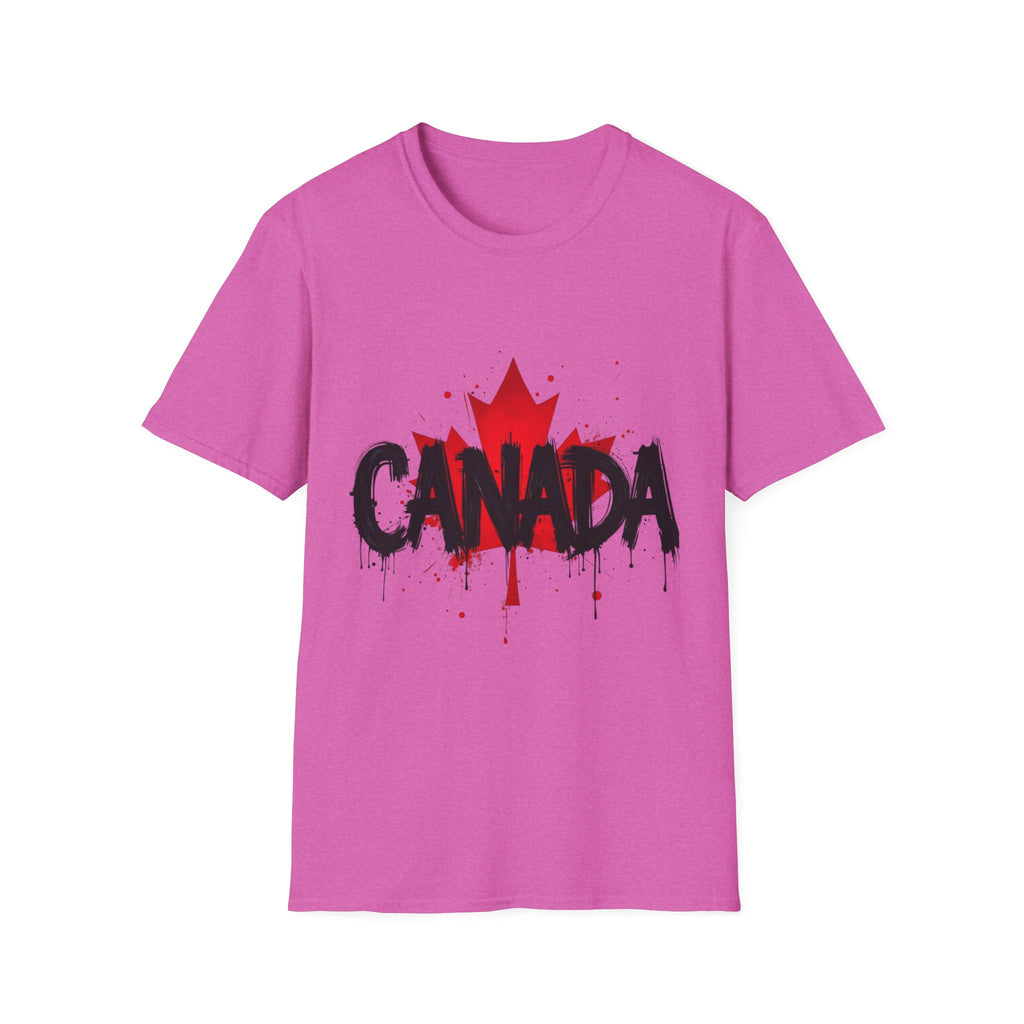 Canada Maple Leaf Unisex Softstyle T-Shirt | Canada Day, Canada Gift, Graphic Tee, Landscape Apparel, Travel Shirt