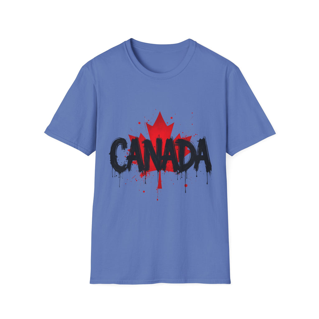 Canada Maple Leaf Unisex Softstyle T-Shirt | Canada Day, Canada Gift, Graphic Tee, Landscape Apparel, Travel Shirt