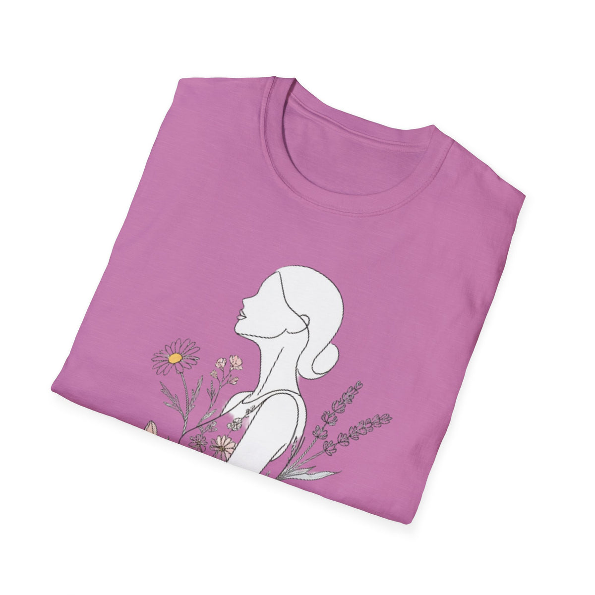 Floral Silhouette Unisex T-Shirt | Softstyle Tee | Nature Lover Gift, Spring Fashion, Casual Wear, Art-Inspired Shirt, Botanical Tee