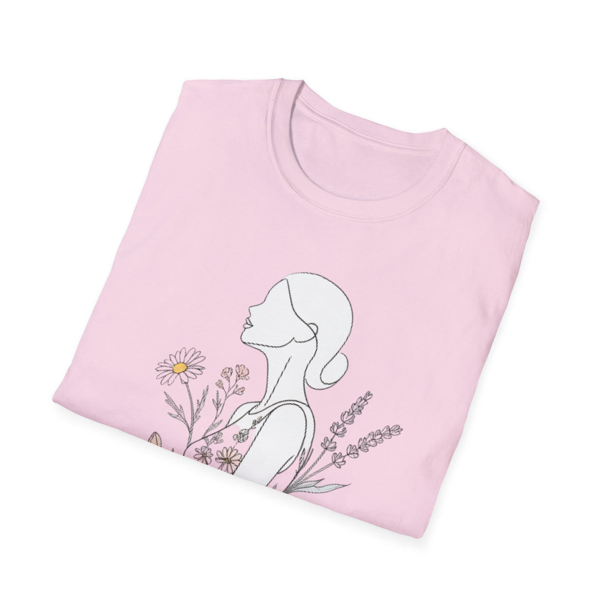 Floral Silhouette Unisex T-Shirt | Softstyle Tee | Nature Lover Gift, Spring Fashion, Casual Wear, Art-Inspired Shirt, Botanical Tee