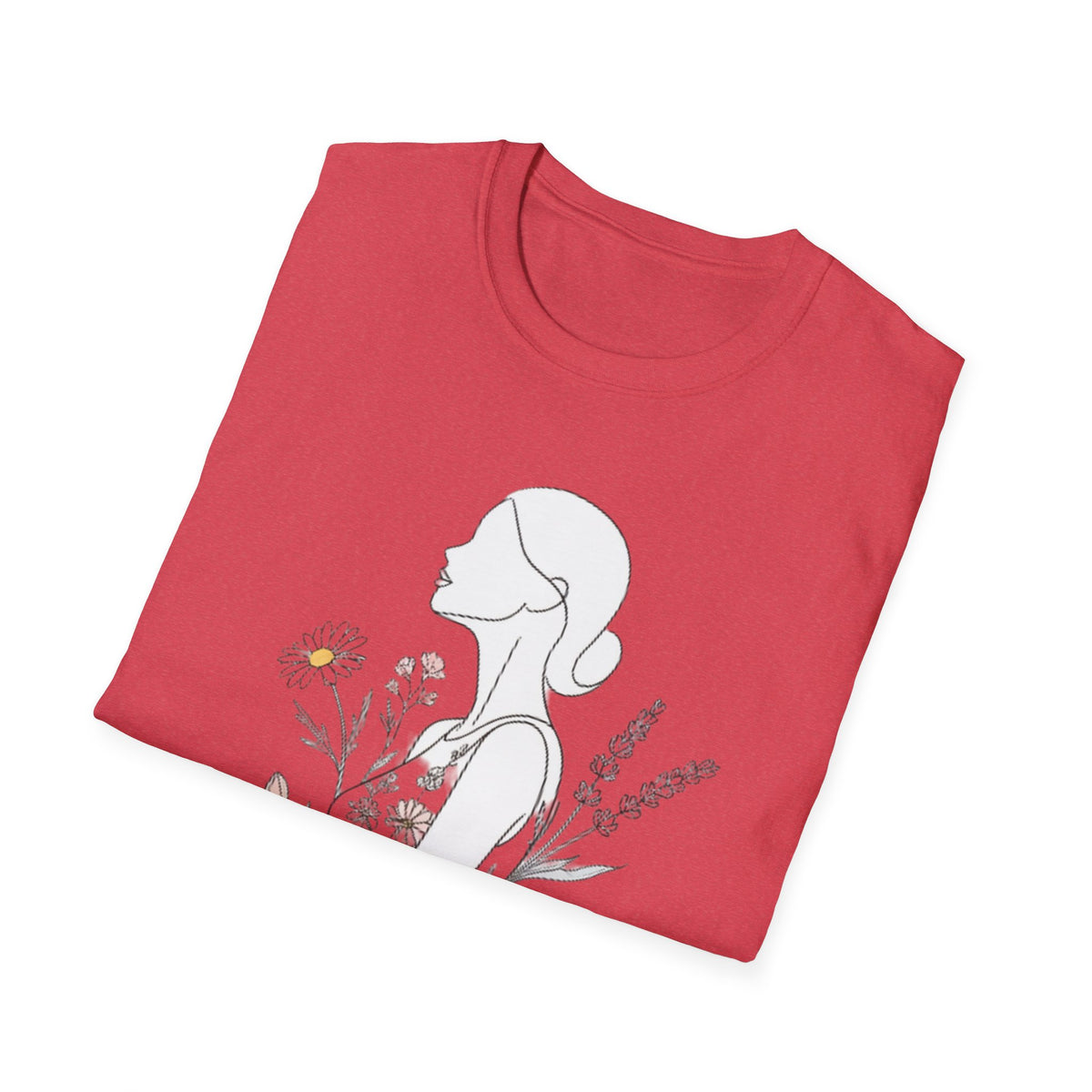 Floral Silhouette Unisex T-Shirt | Softstyle Tee | Nature Lover Gift, Spring Fashion, Casual Wear, Art-Inspired Shirt, Botanical Tee