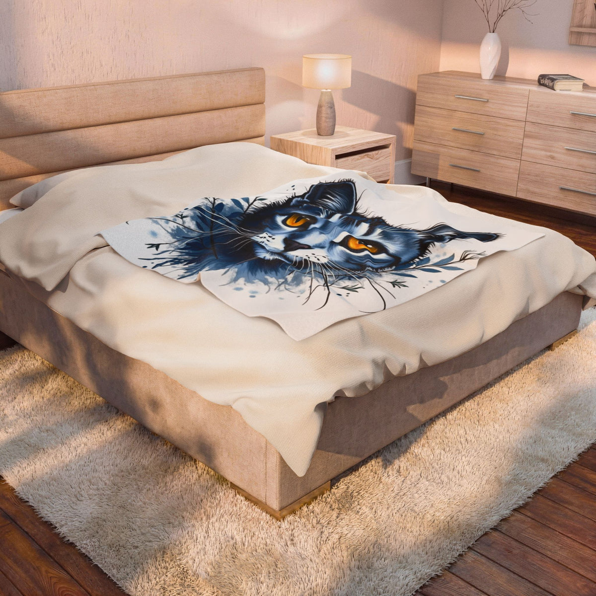 Cozy Cat-Themed Velveteen Plush Blanket for Cat Lovers, Warm Home Decor, Gift for Pet Owners, Soft Throw Blanket, Cat Lover's Gift, chat