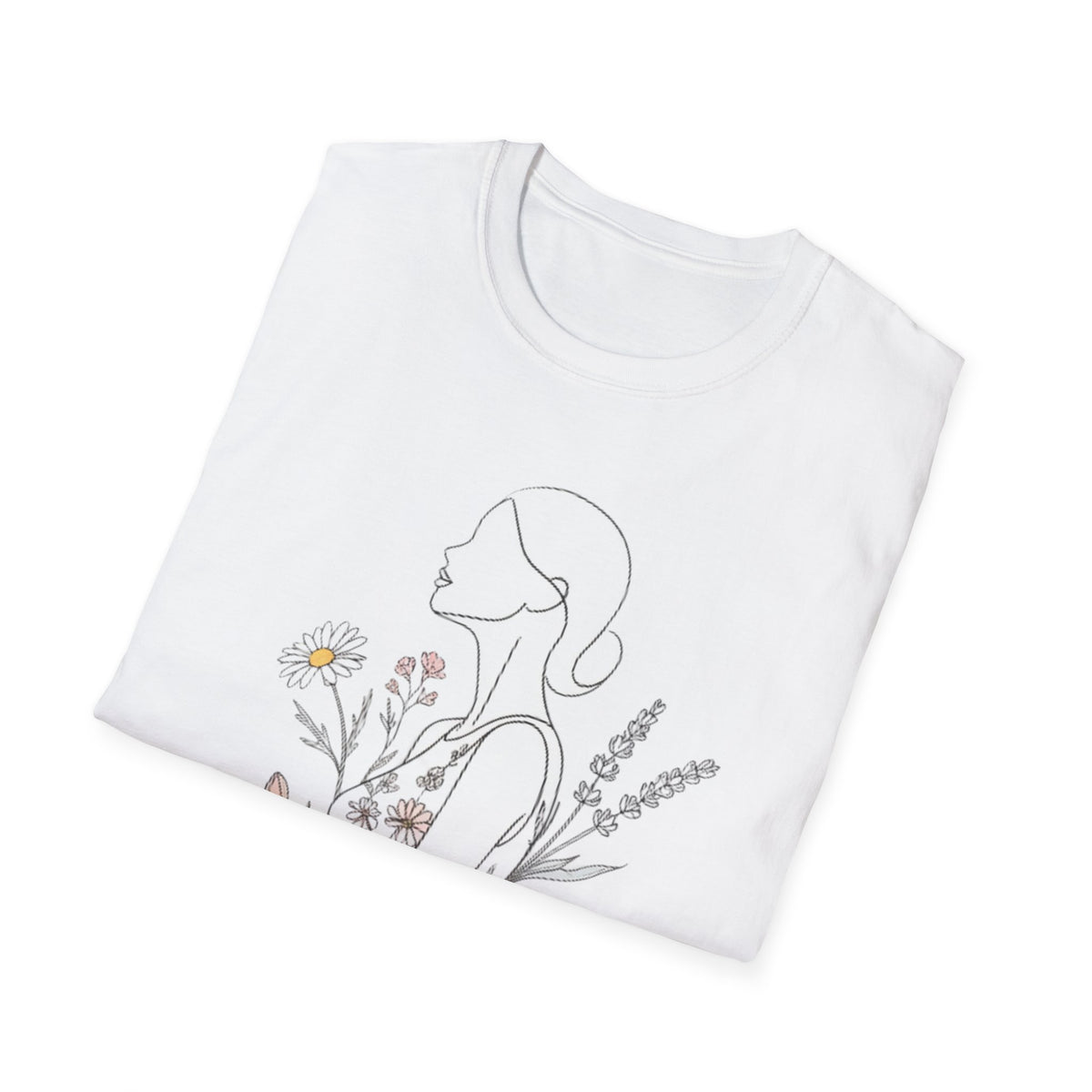 Floral Silhouette Unisex T-Shirt | Softstyle Tee | Nature Lover Gift, Spring Fashion, Casual Wear, Art-Inspired Shirt, Botanical Tee