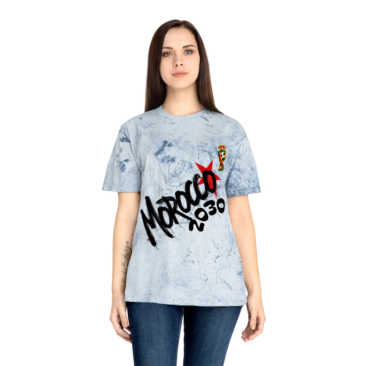 Unisex Color Blast T-Shirt, Morocco 2030 Tee, Trendy Graphic Shirt, Casual [...]