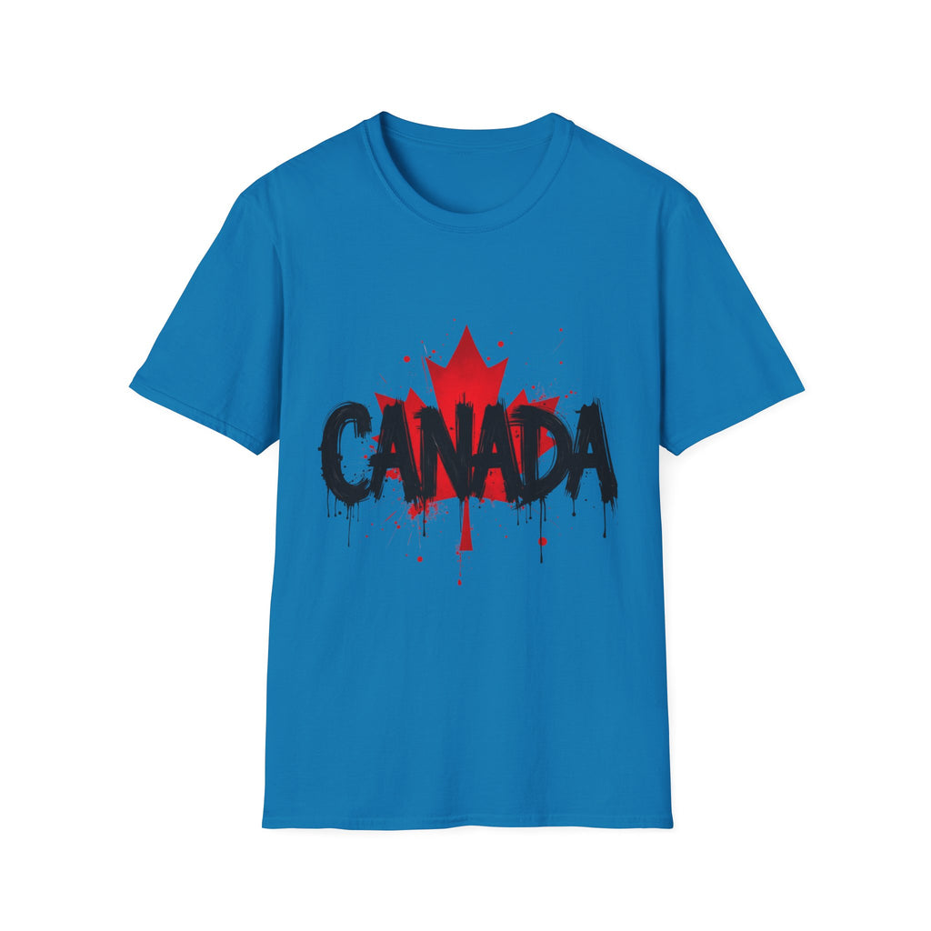 Canada Maple Leaf Unisex Softstyle T-Shirt | Canada Day, Canada Gift, Graphic Tee, Landscape Apparel, Travel Shirt