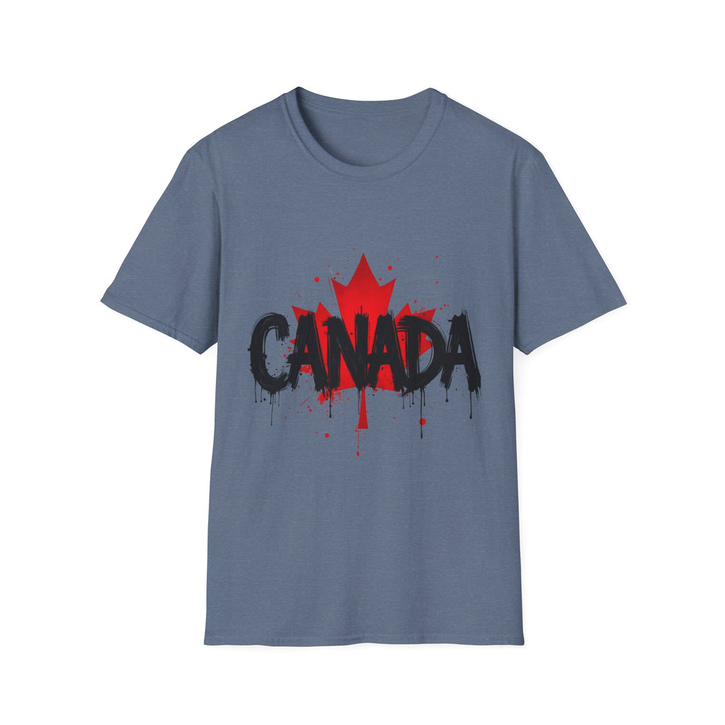 Canada Maple Leaf Unisex Softstyle T-Shirt | Canada Day, Canada Gift, Graphic Tee, Landscape Apparel, Travel Shirt