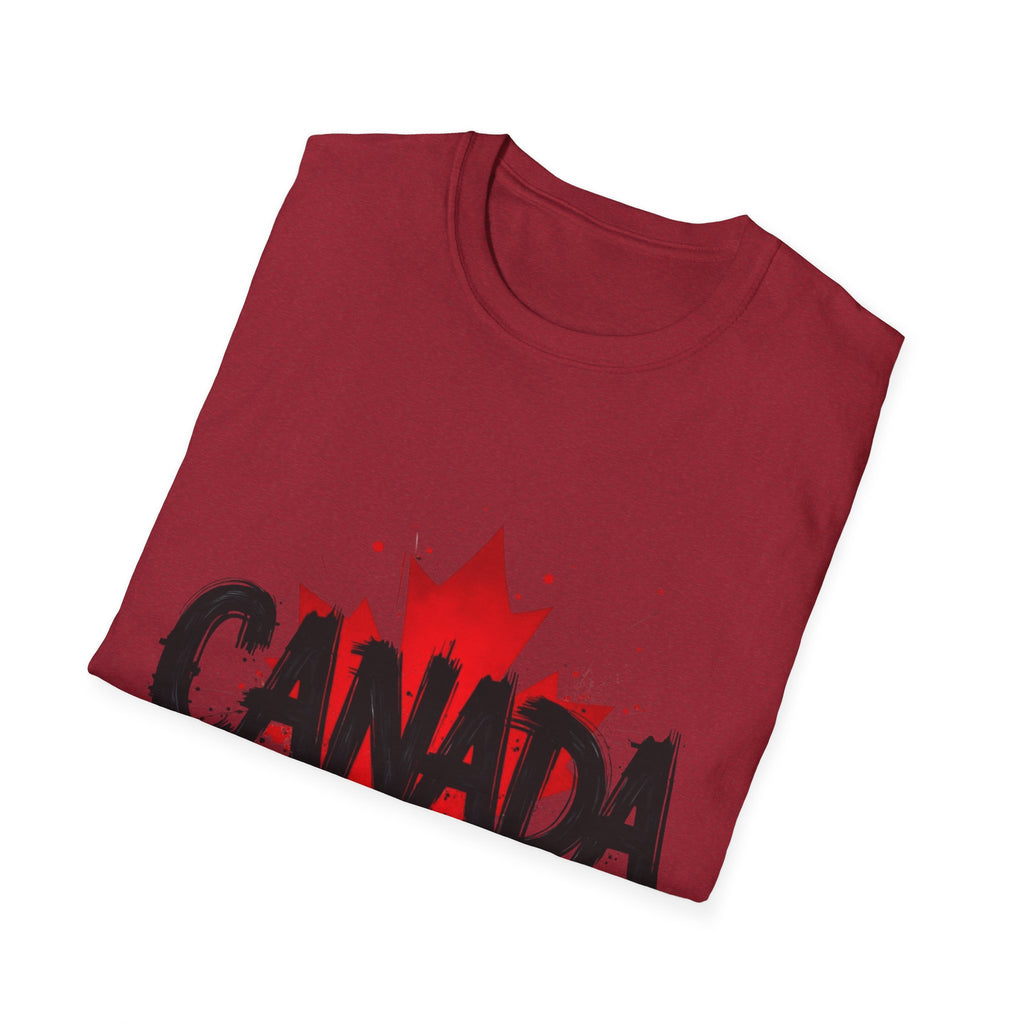 Canada Maple Leaf Unisex Softstyle T-Shirt | Canada Day, Canada Gift, Graphic Tee, Landscape Apparel, Travel Shirt