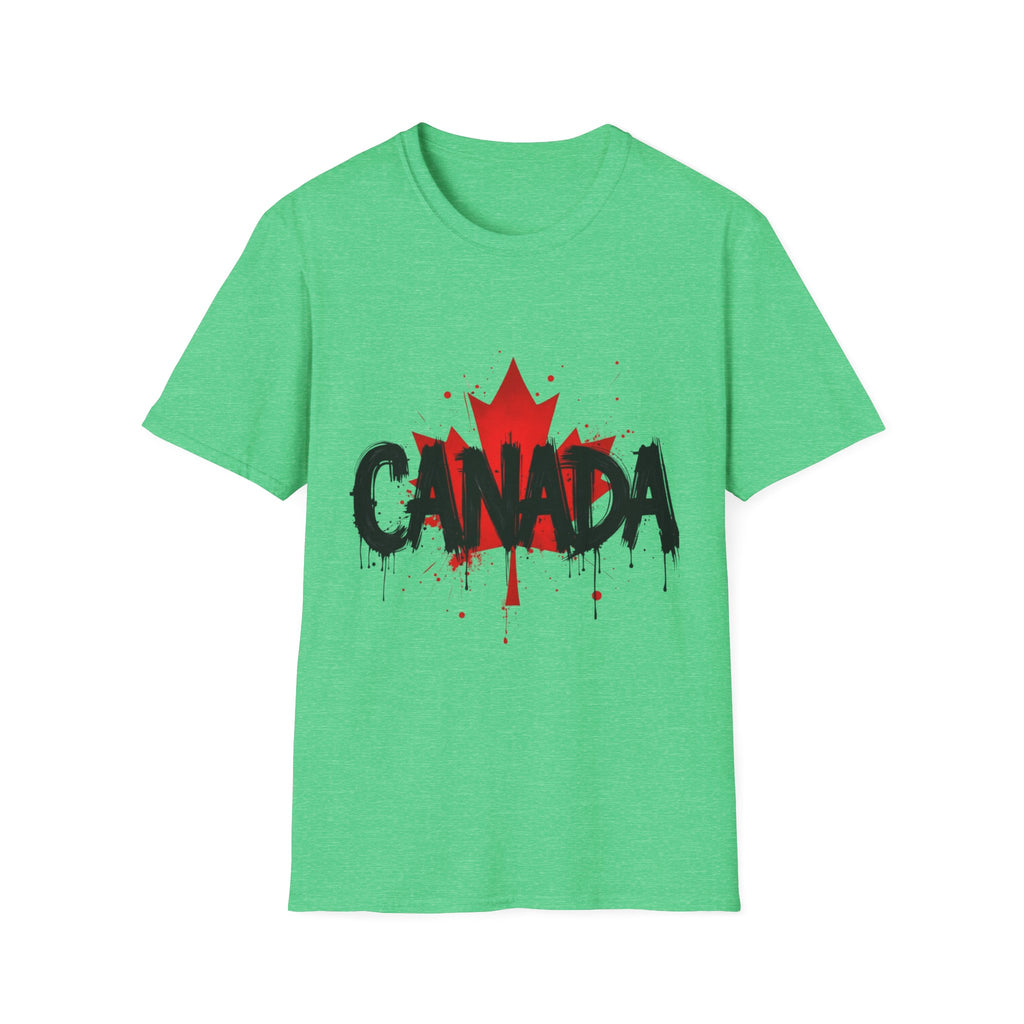 Canada Maple Leaf Unisex Softstyle T-Shirt | Canada Day, Canada Gift, Graphic Tee, Landscape Apparel, Travel Shirt