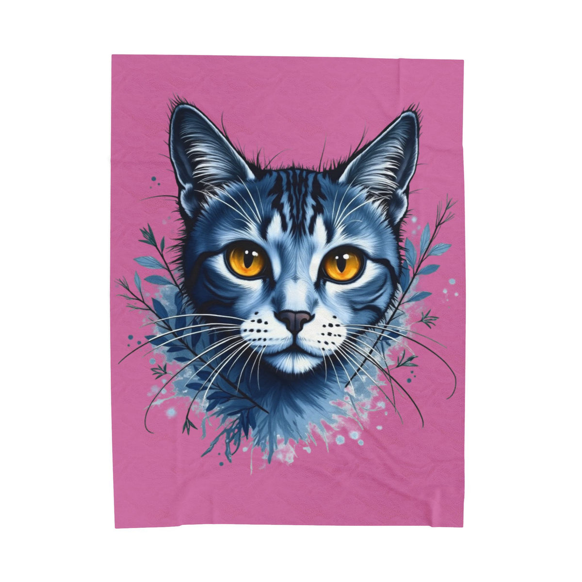 Cozy Cat Lover's Velveteen Plush Blanket | Soft Throw for Pet Lovers, Home Decor, Gift for Cat Owners, Warm Blanket, Feline Art, chat