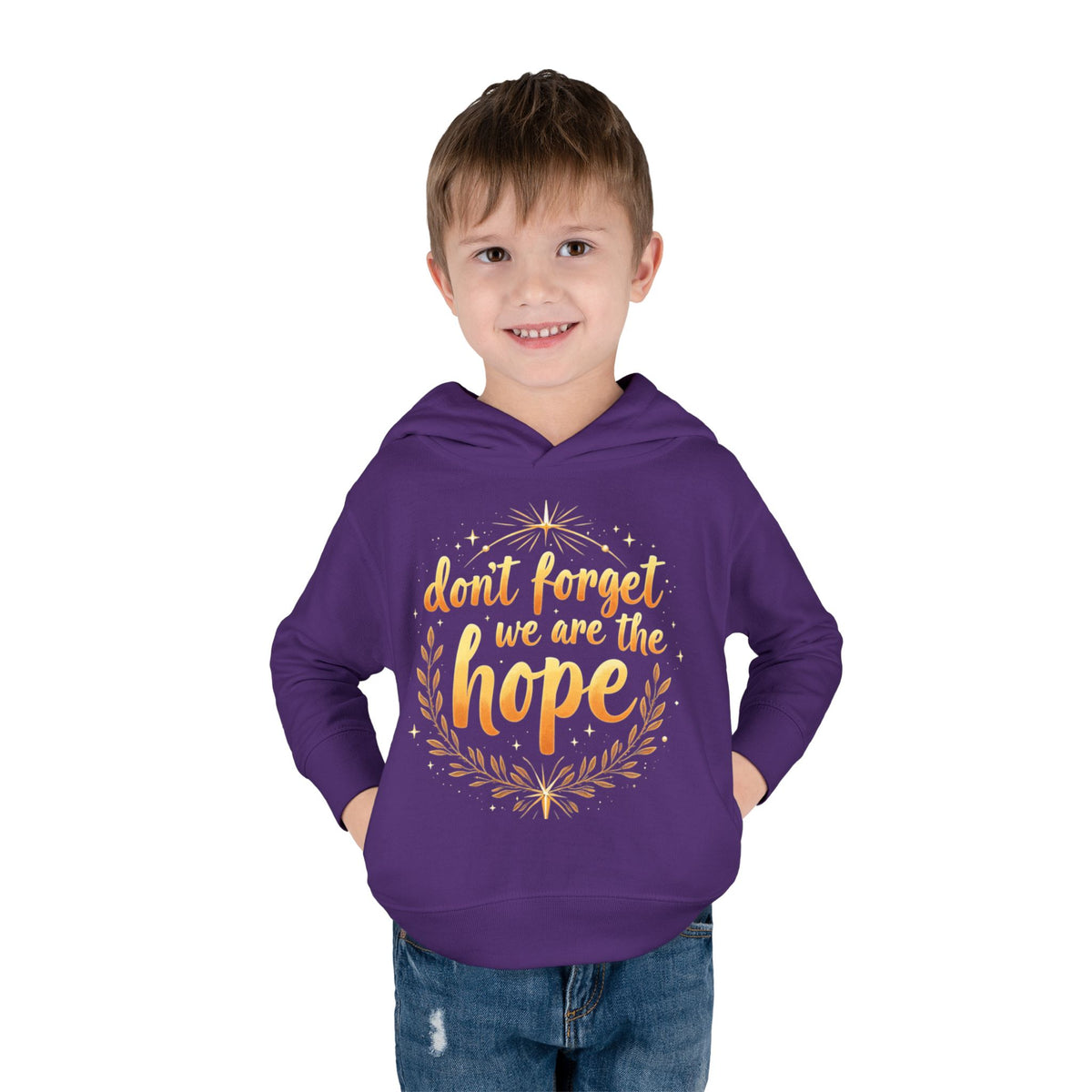 Hopeful Toddler Pullover Fleece Hoodie, Cute Youth Sweatshirt, Inspirational Kids Gear, Cozy Children’s Apparel, Perfect Gift for Birthdays