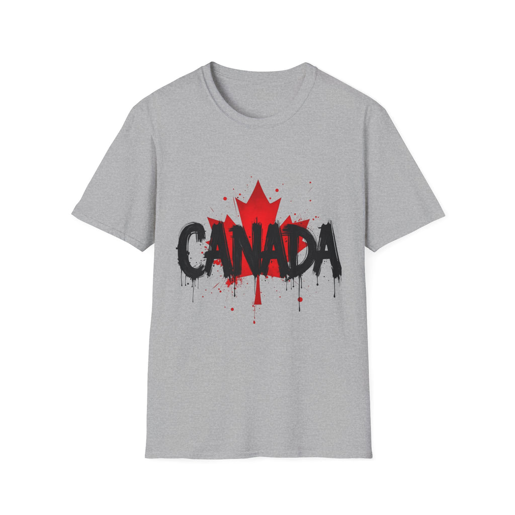 Canada Maple Leaf Unisex Softstyle T-Shirt | Canada Day, Canada Gift, Graphic Tee, Landscape Apparel, Travel Shirt