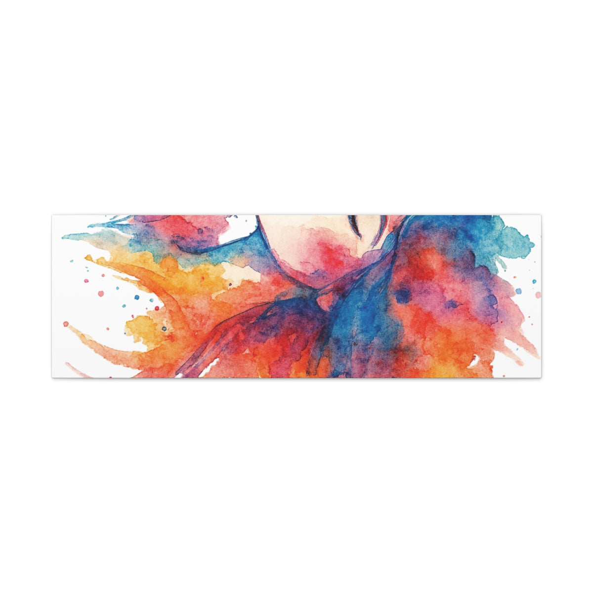 Watercolor Art Canvas, Colorful Home Decor, Boho Wall Art, Gift for Her, Colorful Portrait, Art for Living Room, Unique Gift Idea