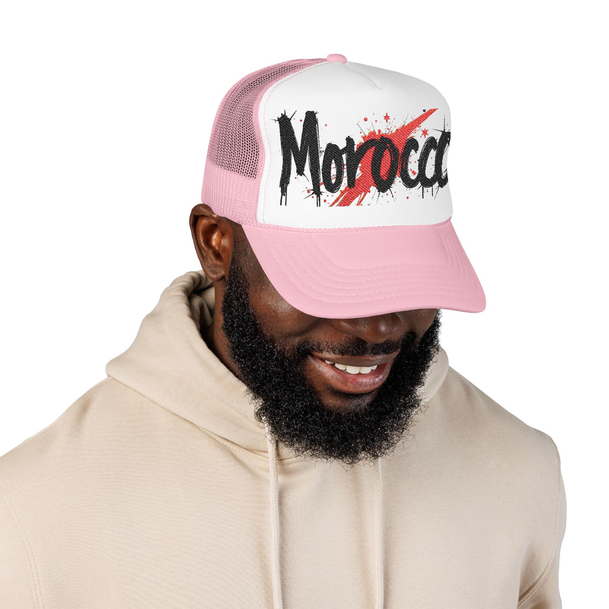 Morocco Embroidered Foam Trucker Hat, Retro Cap, Outdoor Gear, Festival Accessories, Unique Gift Idea, Travel Must-Have, Maroc