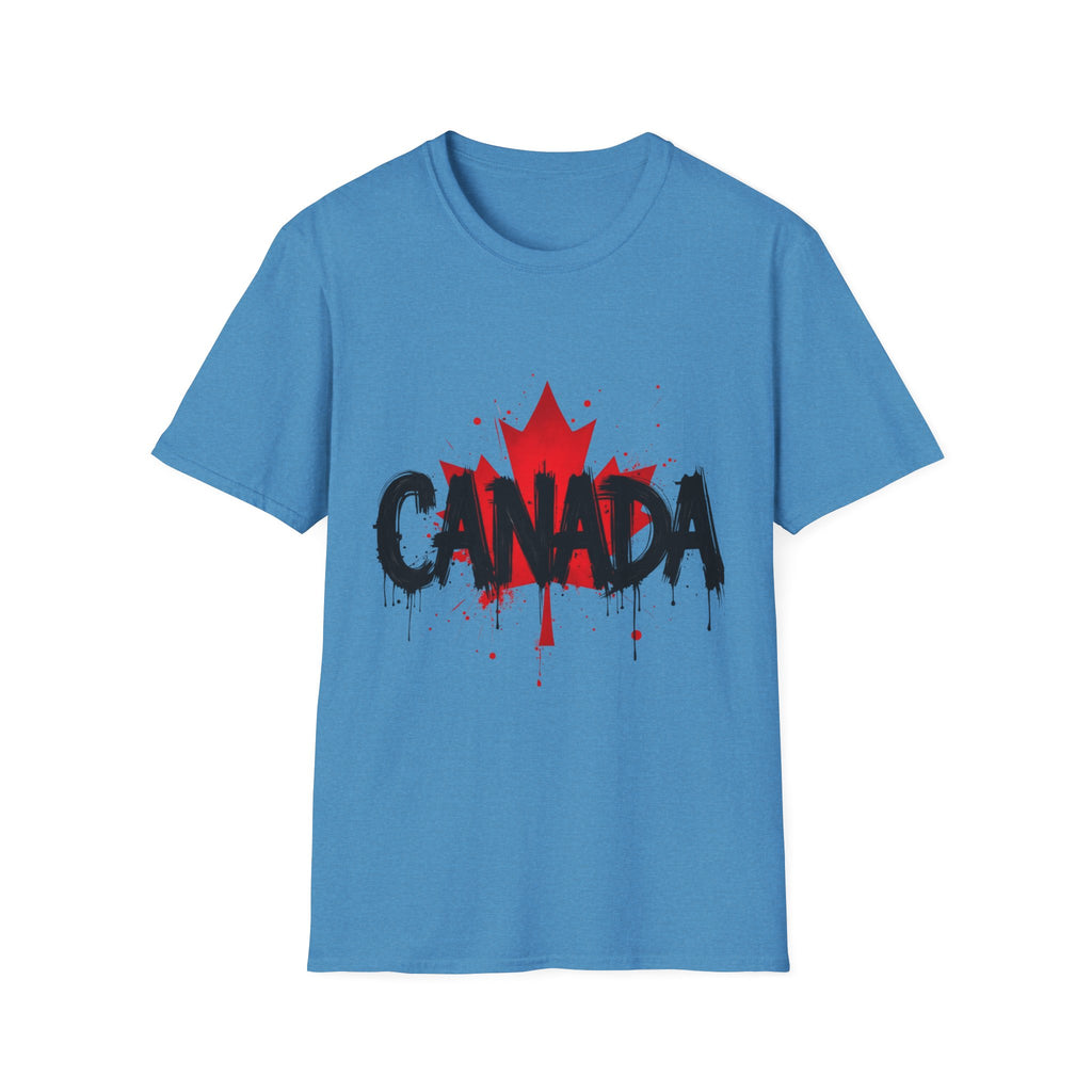 Canada Maple Leaf Unisex Softstyle T-Shirt | Canada Day, Canada Gift, Graphic Tee, Landscape Apparel, Travel Shirt
