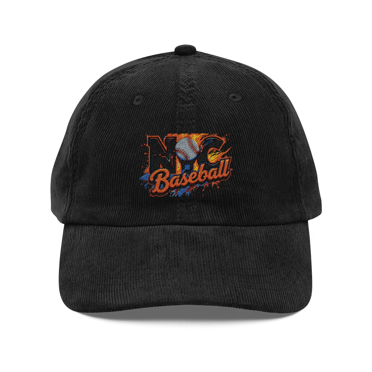 Vintage Embroidered Corduroy Cap - NYC Baseball, Retro Hat, Casual Wear, Gift for Sports Lovers, Stylish Accessory
