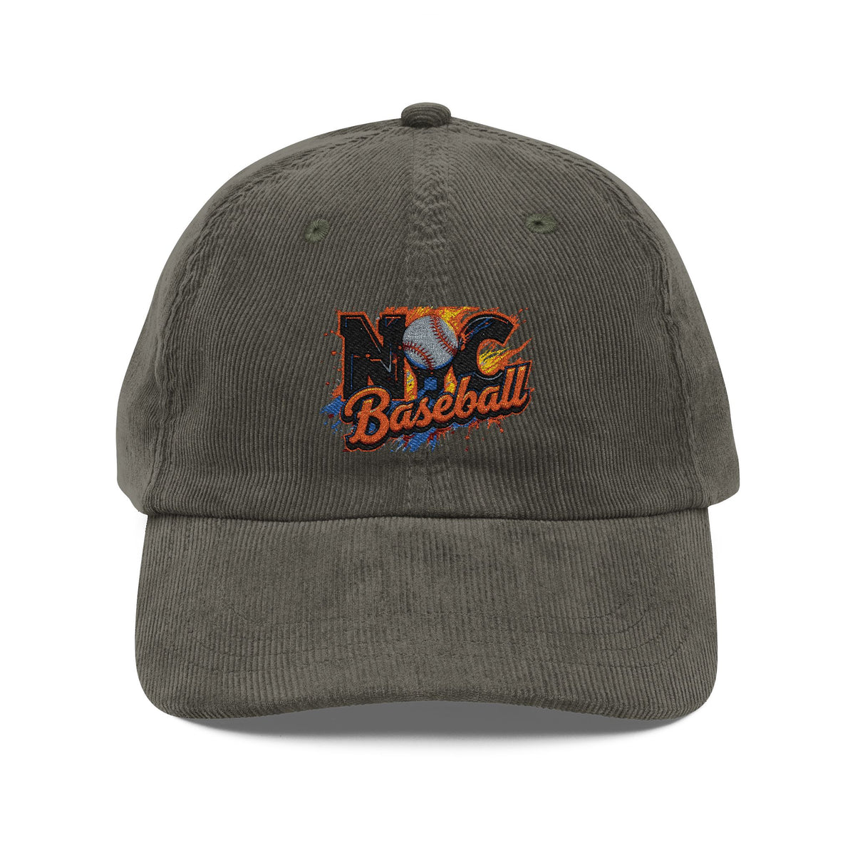 Vintage Embroidered Corduroy Cap - NYC Baseball, Retro Hat, Casual Wear, Gift for Sports Lovers, Stylish Accessory