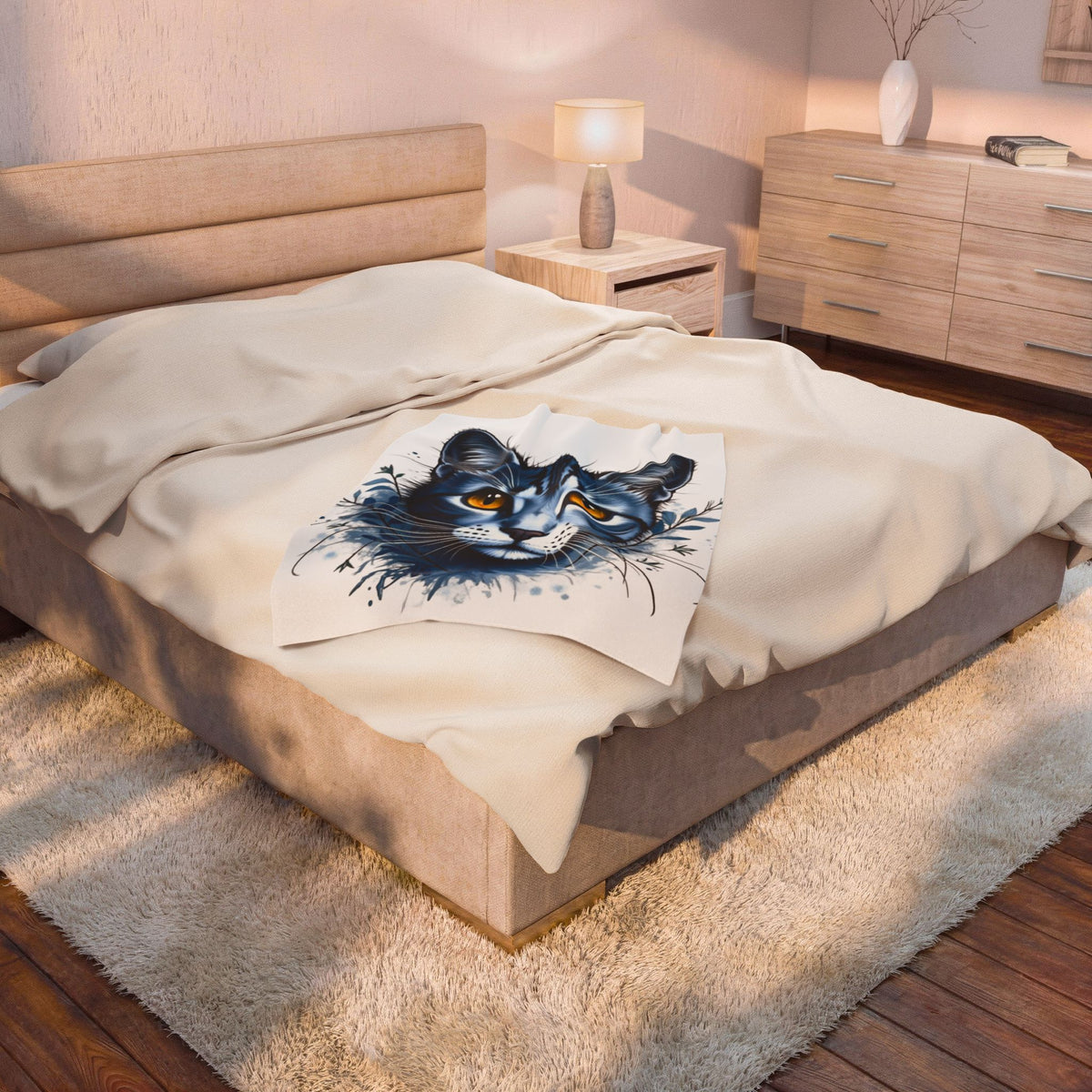 Cozy Cat-Themed Velveteen Plush Blanket for Cat Lovers, Warm Home Decor, Gift for Pet Owners, Soft Throw Blanket, Cat Lover's Gift, chat