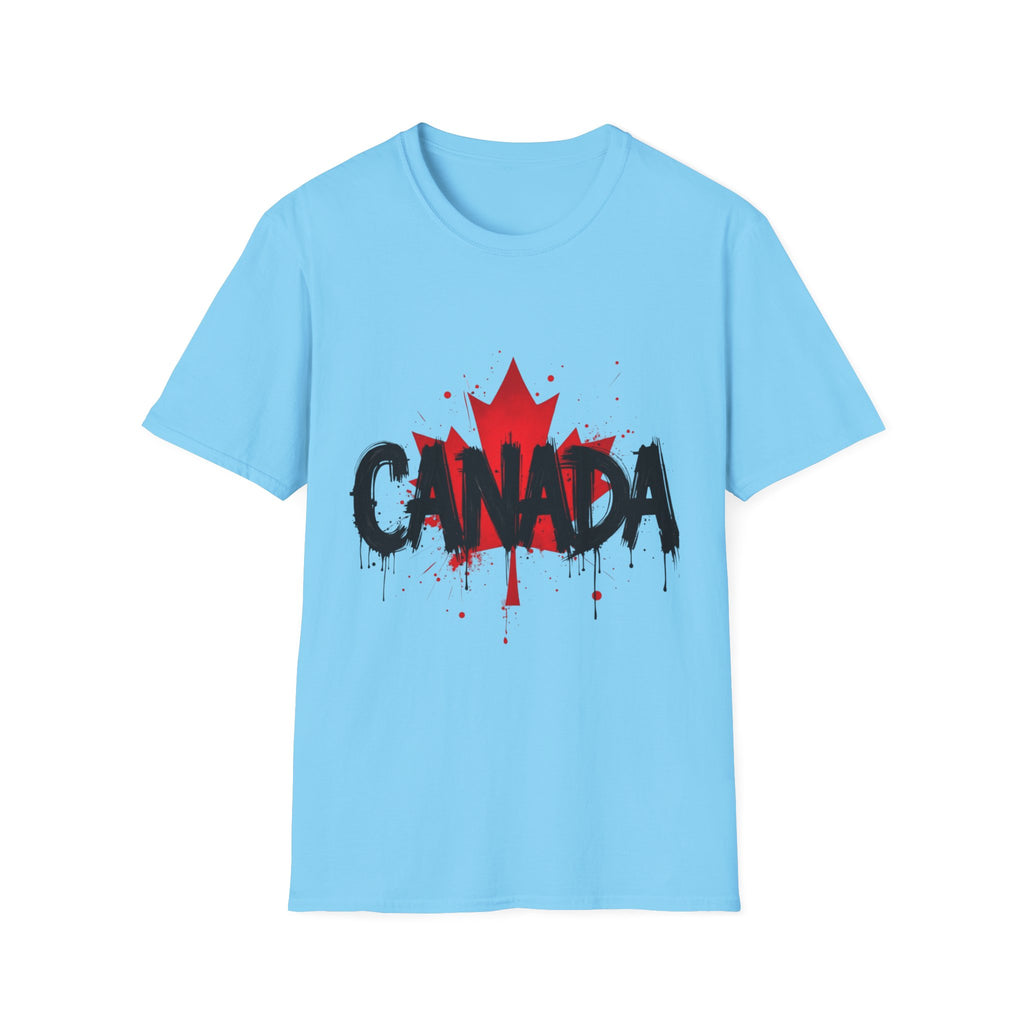 Canada Maple Leaf Unisex Softstyle T-Shirt | Canada Day, Canada Gift, Graphic Tee, Landscape Apparel, Travel Shirt