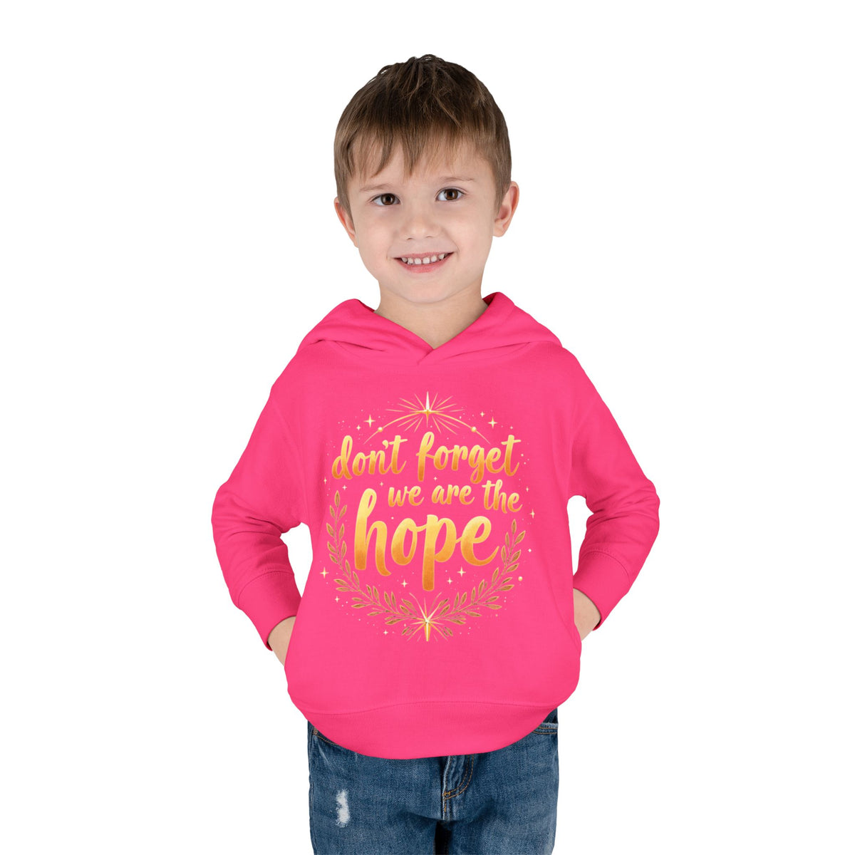 Hopeful Toddler Pullover Fleece Hoodie, Cute Youth Sweatshirt, Inspirational Kids Gear, Cozy Children’s Apparel, Perfect Gift for Birthdays