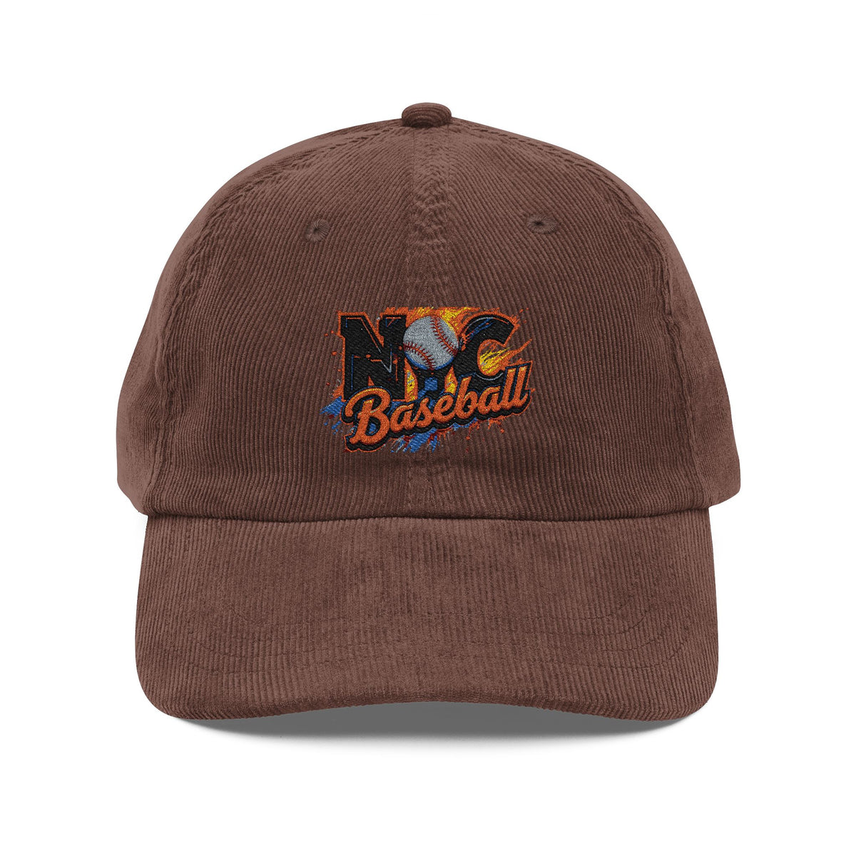 Vintage Embroidered Corduroy Cap - NYC Baseball, Retro Hat, Casual Wear, Gift for Sports Lovers, Stylish Accessory