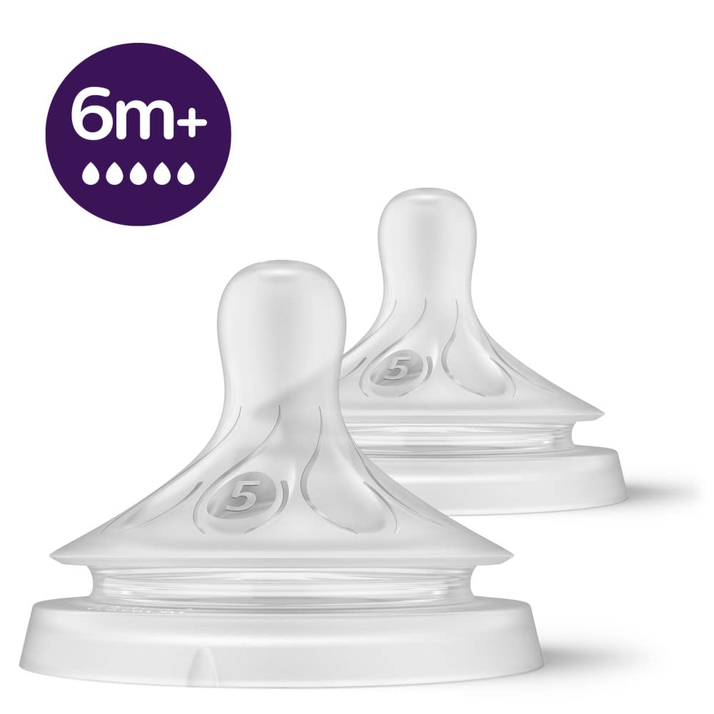Philips Avent Natural Response Nipples, Extra Fast Flow (Flow 5), 6m+, 4-pack, SCY965/44
