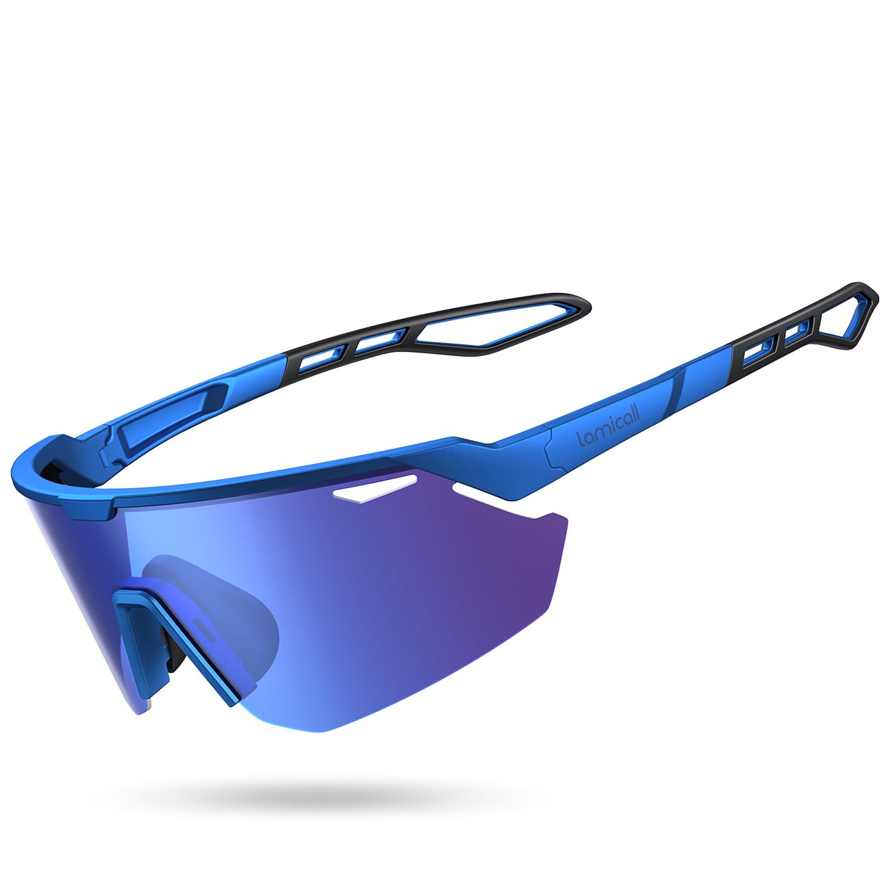 Lamicall Polarized Sports Sunglasses Men Women, [24g Ultralight] Adjustable Nose Pad Sports Goggles for Bike Hiking Running