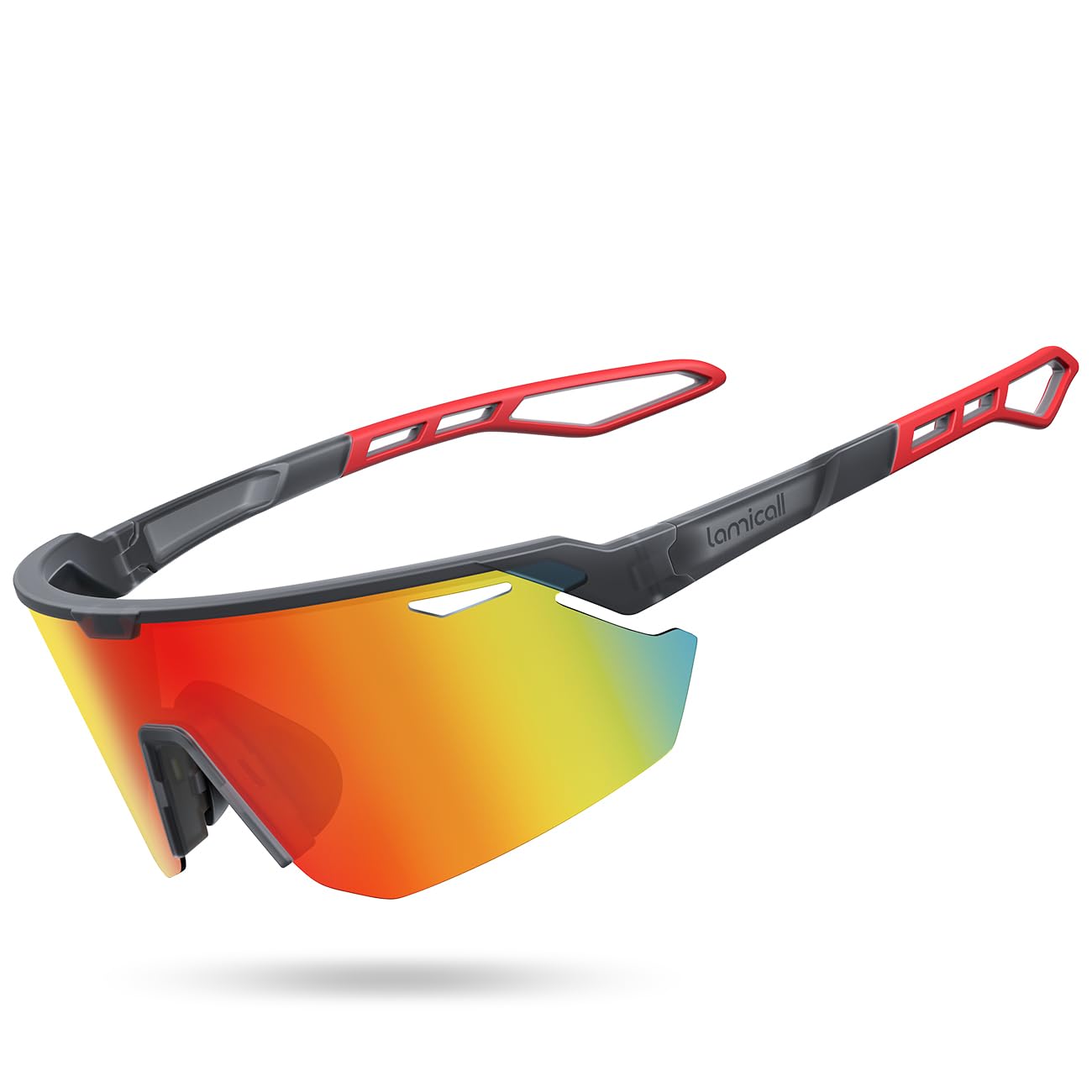 Lamicall Polarized Sports Sunglasses Men Women, [24g Ultralight] Adjustable Nose Pad Sports Goggles for Bike Hiking Running