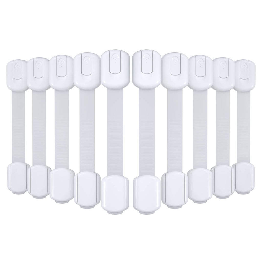 4our Kiddies Child Safety Cabinet Locks for Babies (6 Pack), Child Proof Latches for Cabinets and Drawers Doors, Baby Proofing Cabinet Strap Locks for Cupboard and Closet with 6Pcs Extra 3M Adhesives