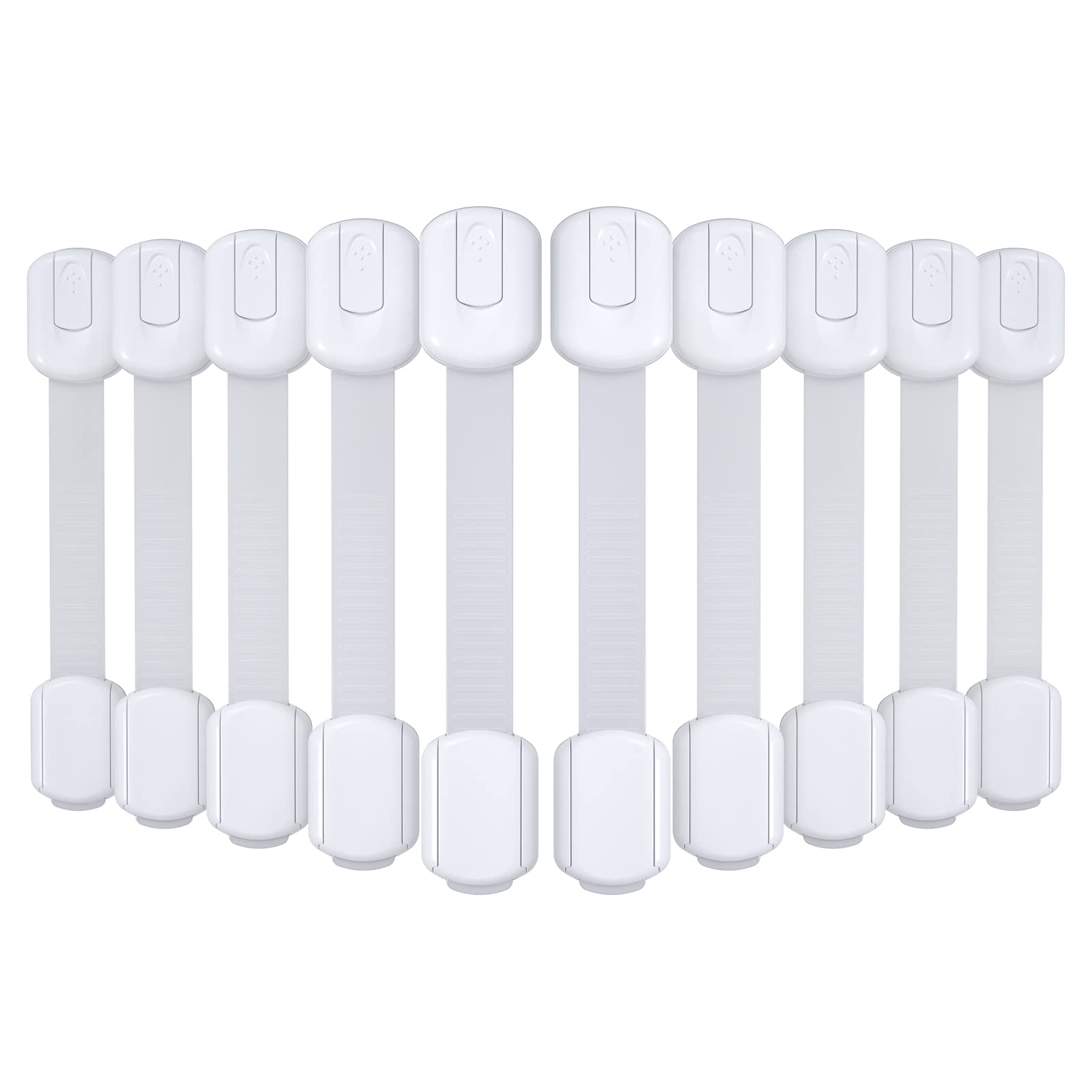 4our Kiddies Child Safety Cabinet Locks for Babies (6 Pack), Child Proof Latches for Cabinets and Drawers Doors, Baby Proofing Cabinet Strap Locks for Cupboard and Closet with 6Pcs Extra 3M Adhesives