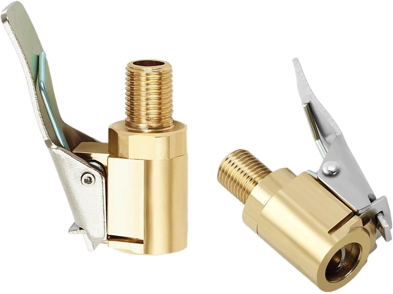Adaptateur de buse de gonflage pneus en laiton avec pince de verrouillage