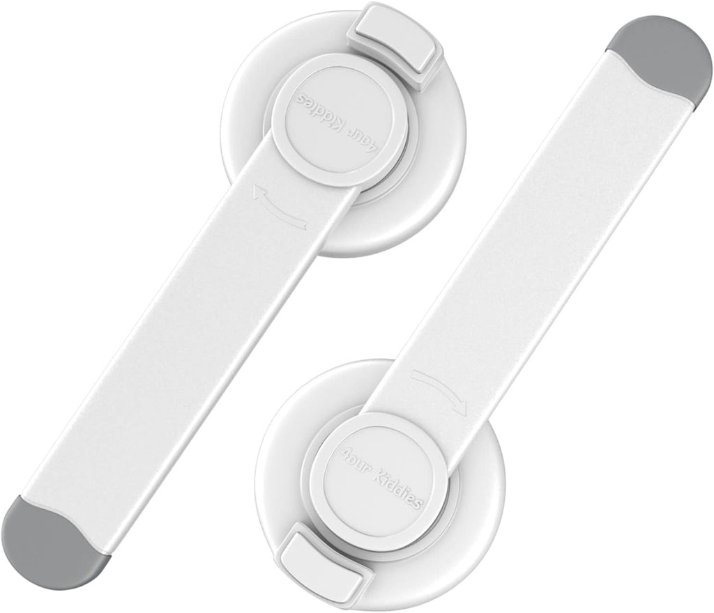 4our Kiddies Baby Toilet Lock for Child Safety, Baby Proof Toilet Seat Lock with Extra Pallet Fit for Most Standard Toilet, Easy Intallation Toilet Lid Lock with Extra 3M Adhesive