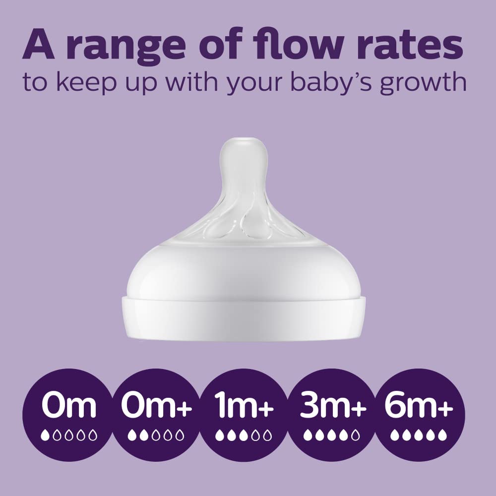 Philips Avent Natural Response Nipples, Extra Fast Flow (Flow 5), 6m+, 4-pack, SCY965/44
