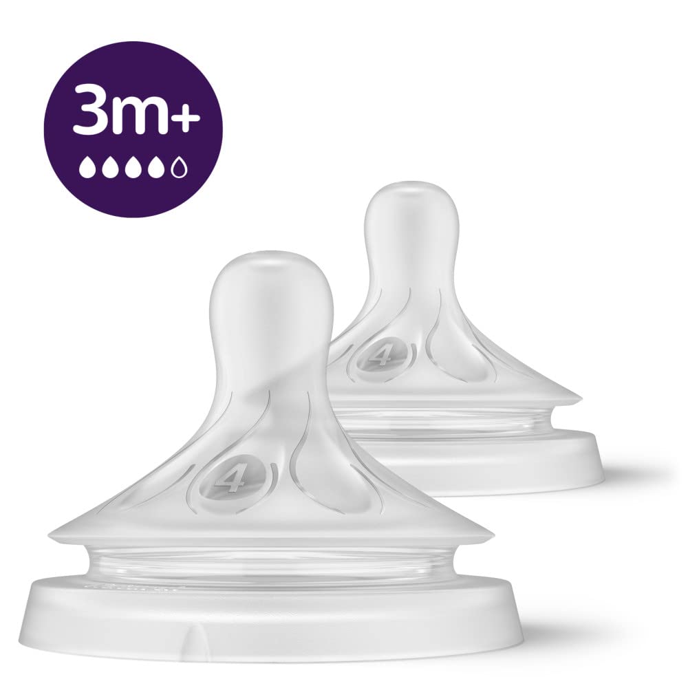 Philips Avent Natural Response Nipples, Extra Fast Flow (Flow 5), 6m+, 4-pack, SCY965/44