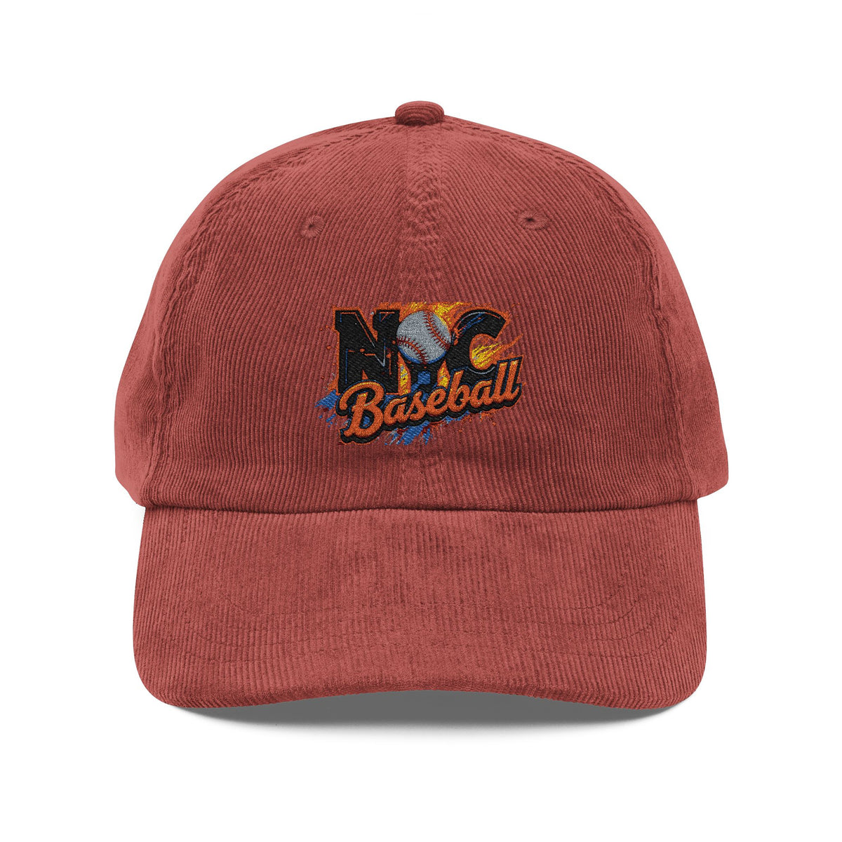 Vintage Embroidered Corduroy Cap - NYC Baseball, Retro Hat, Casual Wear, Gift for Sports Lovers, Stylish Accessory