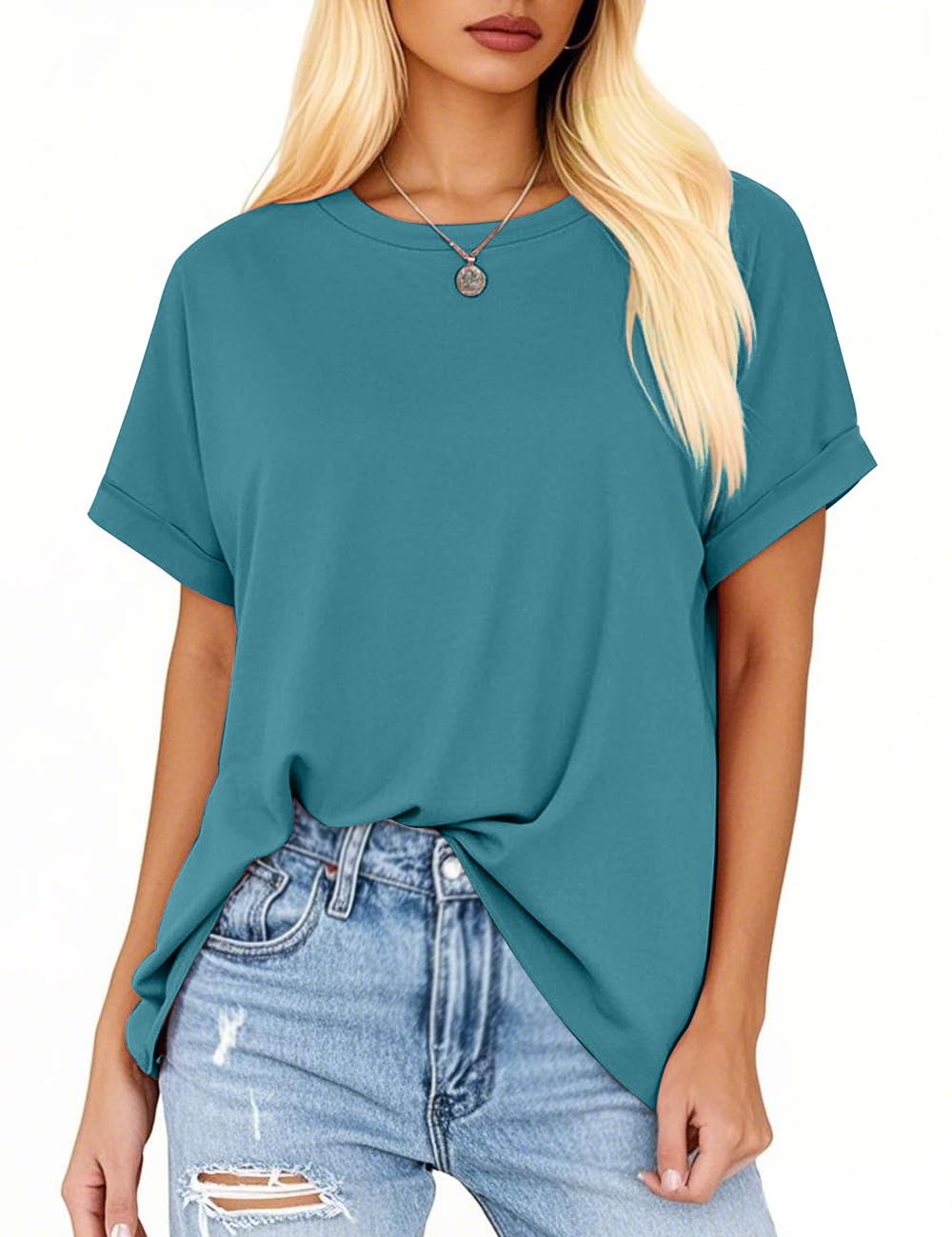 isermeo Womens Oversized Tops Casual Shirts Loose Fit Short Sleeve Business Tshirts Summer Tee Fashion Outfit Trendy 2026