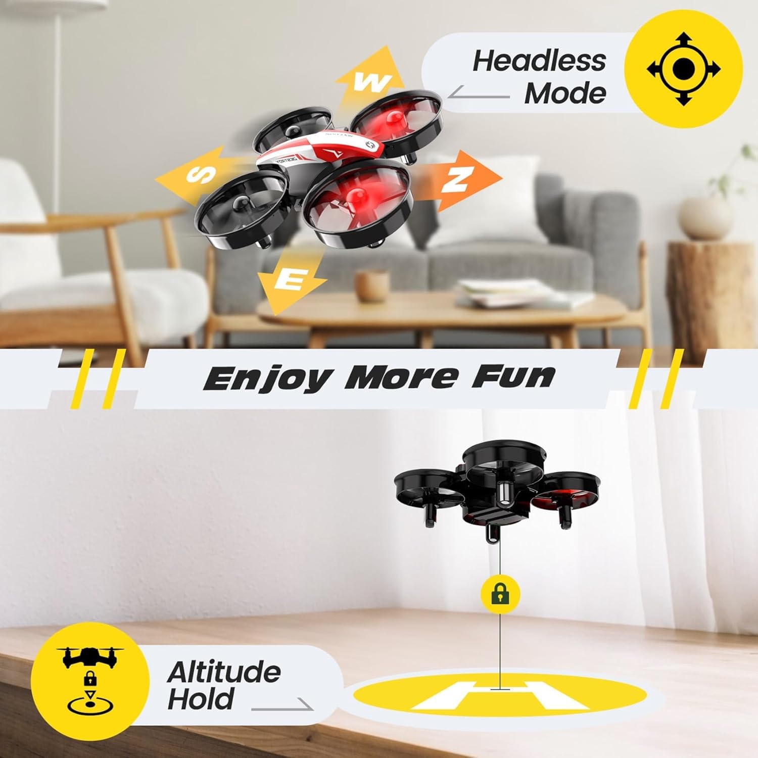 Holy Stone Mini Drone for Kids and Beginners RC Nano Quadcopter Indoor Small Helicopter Plane with Auto Hovering, 3D Flip, Headless Mode and 3 Batteries, Great Gift Toy for Boys and Girls