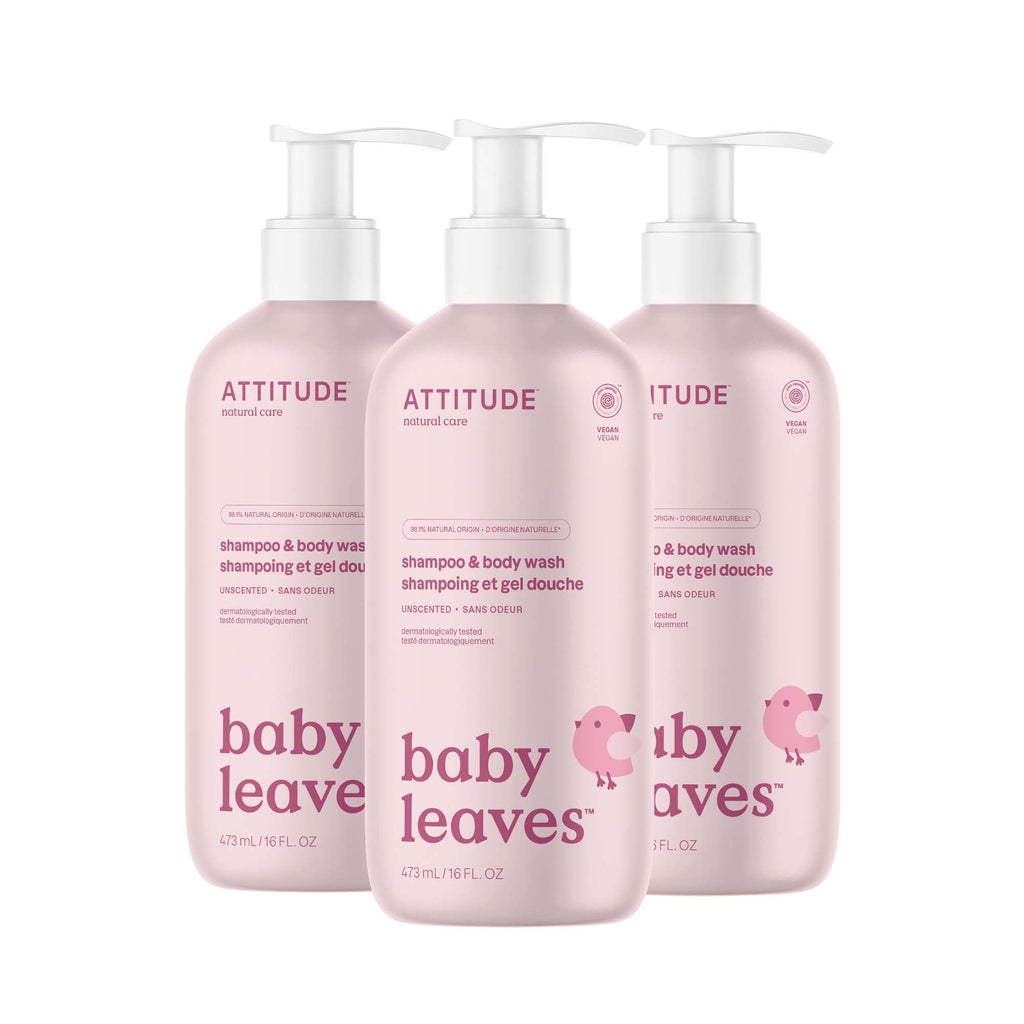 ATTITUDE Baby 2-in-1 Shampoo and Body Wash, Made in Canada, EWG Verified, Dermatologically Tested, Vegan, Good Night, 473 mL