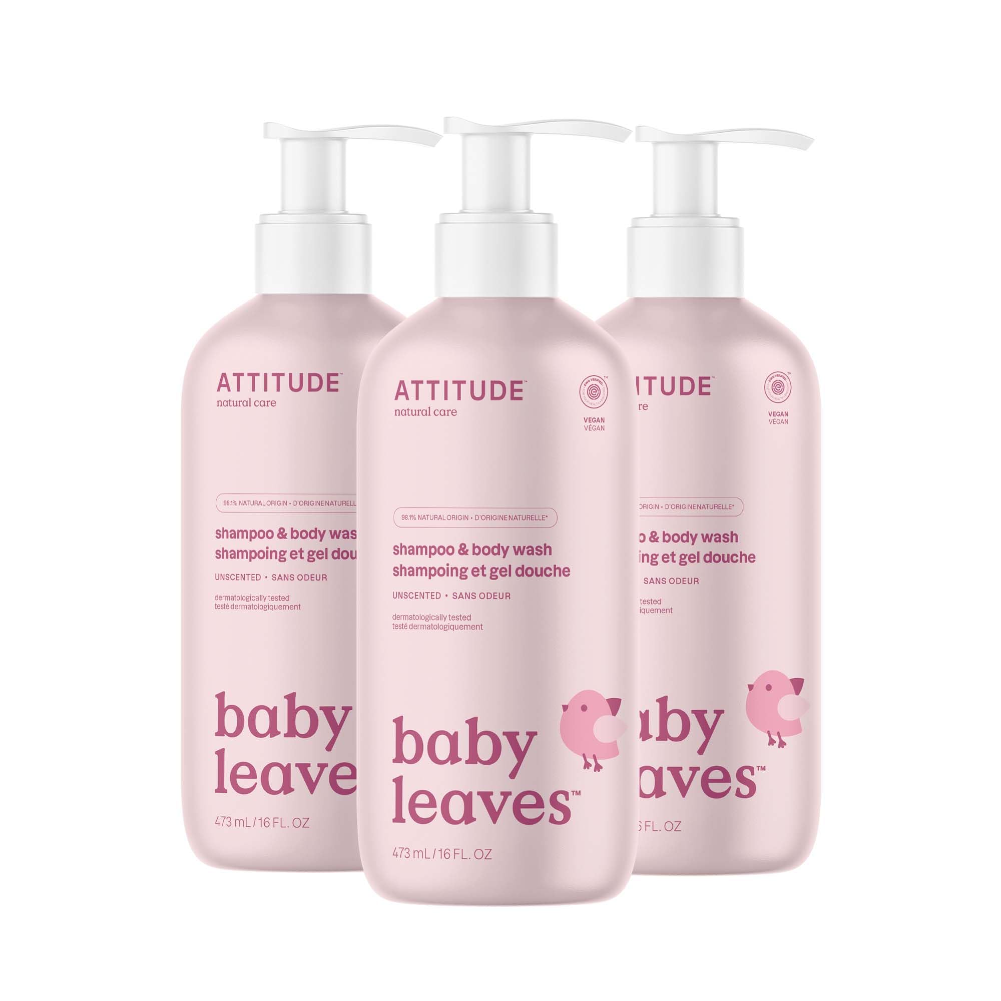 ATTITUDE Baby 2-in-1 Shampoo and Body Wash, Made in Canada, EWG Verified, Dermatologically Tested, Vegan, Good Night, 473 mL