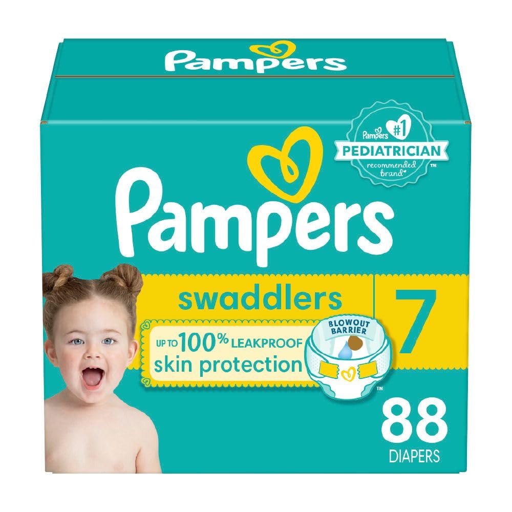 Pampers Swaddlers Diapers, Size 4 (15-34 lbs), 150 Count, Absorbent, Keeps Baby Dry and Comfortable, Skin Safe Disposable Baby Diaper