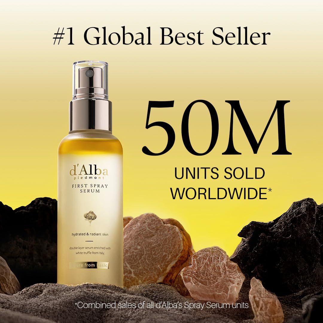 d'alba Piedmont Italian White Truffle First Spray Serum, Vegan Skin Care, Hydrating Face Moisturizer, Glow Serum for Radiant Skin, Non Comedogenic, All In One Mist, Korean skincare, 100ml
