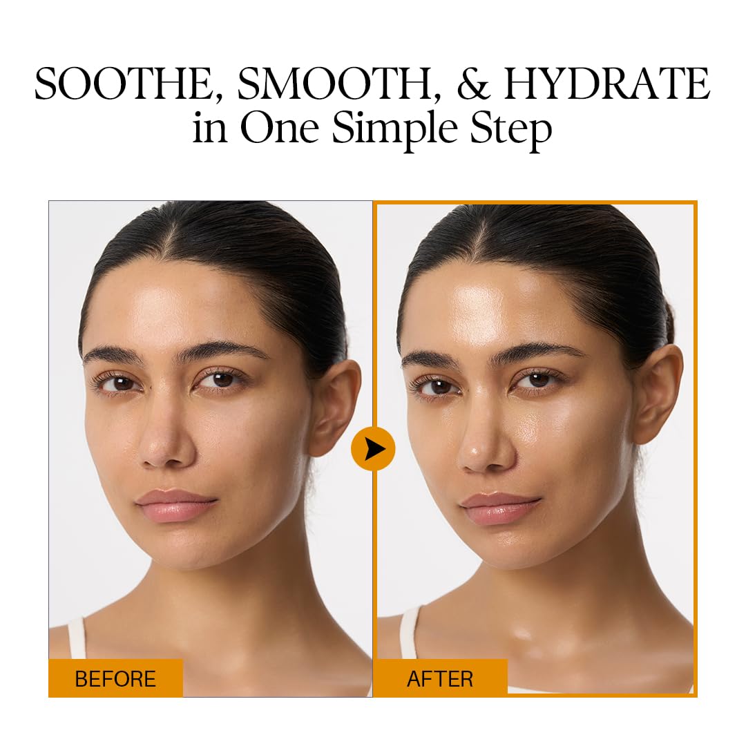 Comparatif avant/après, peau plus lisse, crème hydratante appliquée sur le visage