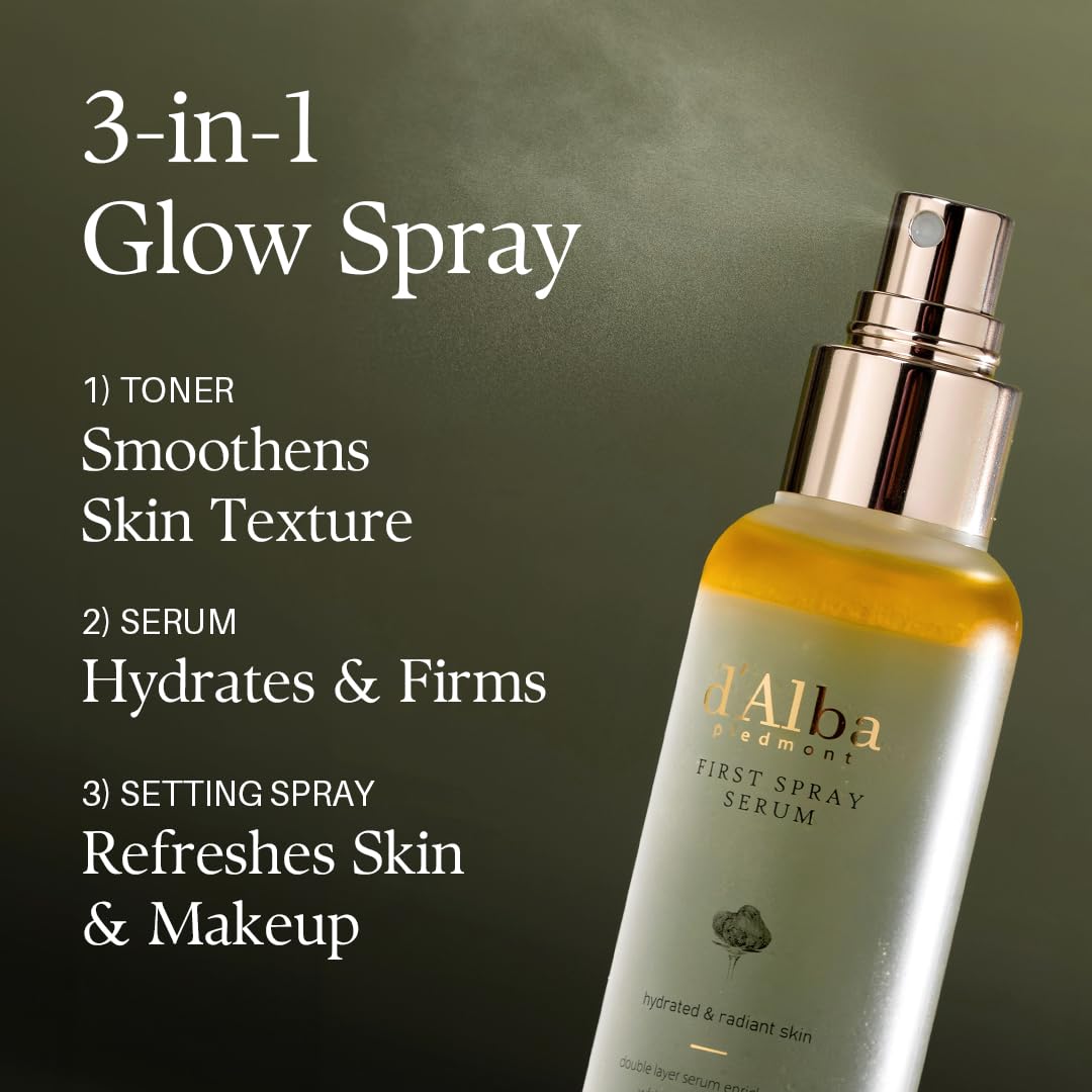 d'alba Piedmont Italian White Truffle First Spray Serum, Vegan Skin Care, Hydrating Face Moisturizer, Glow Serum for Radiant Skin, Non Comedogenic, All In One Mist, Korean skincare, 100ml