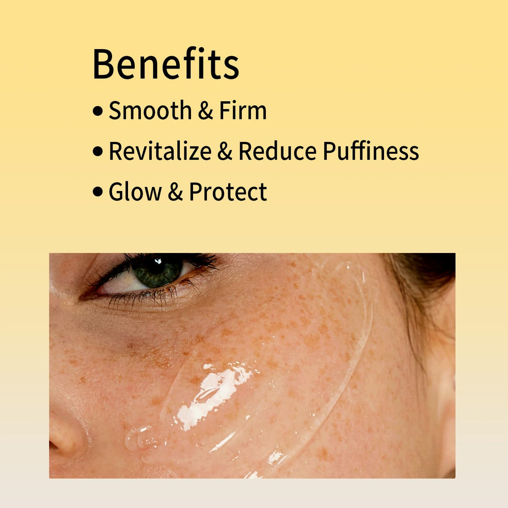 Crème contour des yeux RAZUYEN appliquée sous l’œil, texture blanche sur la peau.