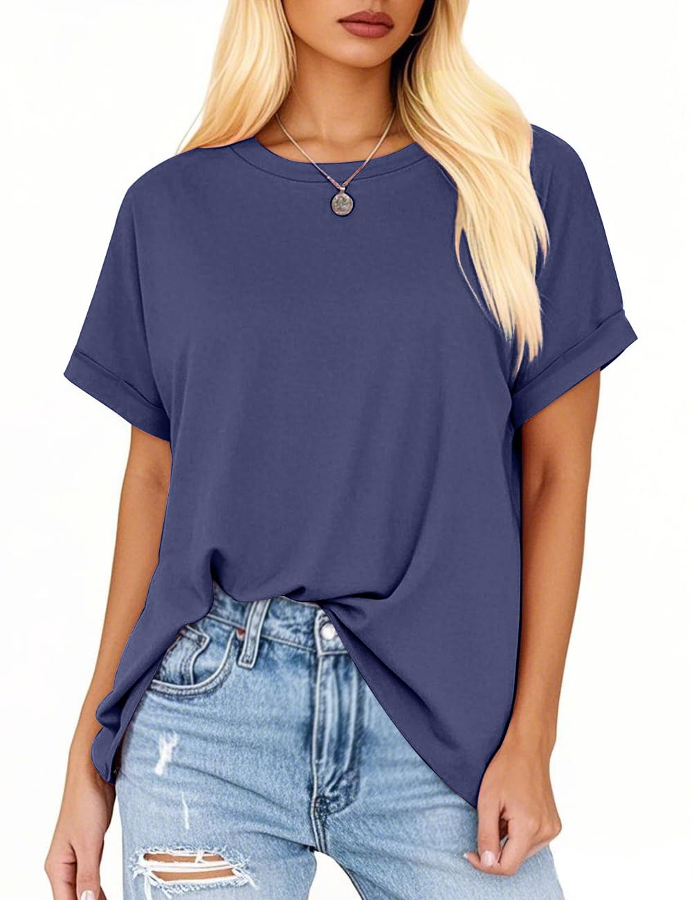 isermeo Womens Oversized Tops Casual Shirts Loose Fit Short Sleeve Business Tshirts Summer Tee Fashion Outfit Trendy 2026