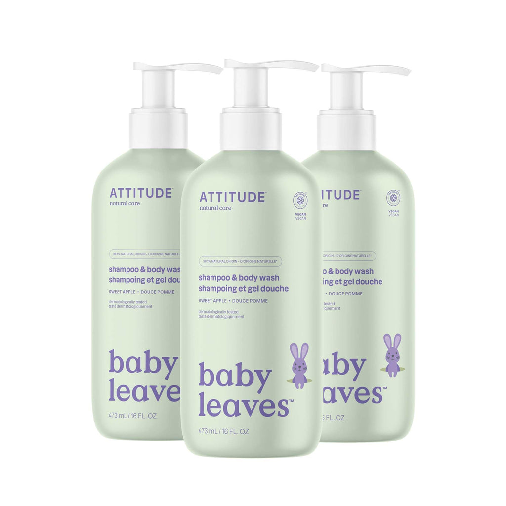 ATTITUDE Baby 2-in-1 Shampoo and Body Wash, Made in Canada, EWG Verified, Dermatologically Tested, Vegan, Good Night, 473 mL